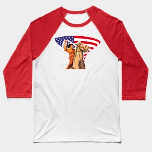 The Patriot of Rodeo - American Cowboy Baseball T-Shirt